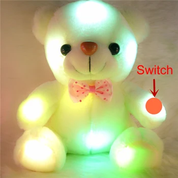 LED Farebné Teddy Bear Light 20 CM Krásne Svietiť Dieťa je Dar Mäkké Dieťa Svetelný Plyšové Hračky Osvetlenie Plyšového Medveďa Nočné Lampy