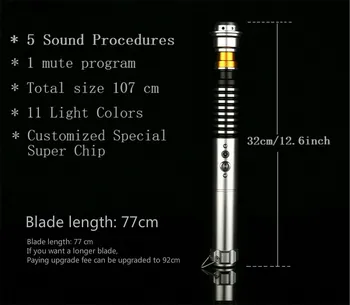 LED Lightsaber Lk Star Cosplay Light Saber s Hlasovým Vader Meč Zafarbenie Kov Rukoväť stick svetelný lightstick