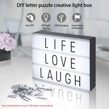 LED List DIY Puzzle Light Box Valentína Spoveď Nočné Svetlo 96 Karty Písmená A Číslice, Bude Zostavené Na Dropship