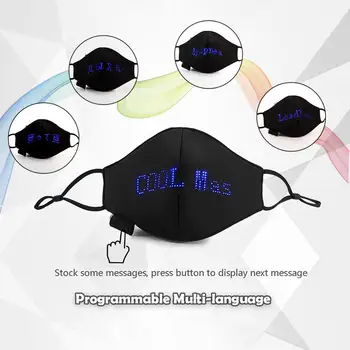 Led Masku na Tvár Svietiace LED Displej Multilanguage Bezdrôtová Strany Maska Rolovanie Zobrazenie Správy Predstavenstva Anti-Maska proti Prachu