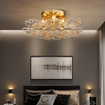 LED Medi Luster Osvetlenie Pre Spálňa Jedáleň Tvorivé Postmoderných Svietidlo Luxusné Kolo Domov zariadené, pri Sklenené Závesné Lampy