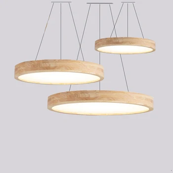 LED Moderné Dreva, Železa okolo 30-60 cm Diammable Lesk Luster Osvetlenie Pozastavenie Svietidlo Lampen Pre Jedáleň