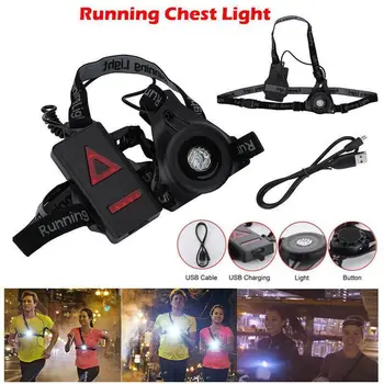LED Nočné Beží Svetlo Vonkajšie Športové USB Nabíjateľné Hrudníka Lampa Bezpečnosti Jogging Výstražné Svetlo Horák, jazda na Bicykli