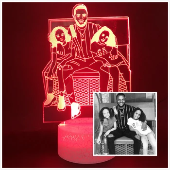 Led Nočné Svetlo Budík Base Prispôsobené Rodinné Foto Rodina Lampa Svetlé Base Bluetooth Dekorácie USB Farebný Dotykový Senzor