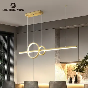 LED Prívesok Svetlá pre Obývacia izba Jedáleň Kuchyňa Lesk Závesné Svietidlo Moderného LED Gold Black Osvetlenie Domov Prívesok na čítanie