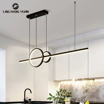 LED Prívesok Svetlá pre Obývacia izba Jedáleň Kuchyňa Lesk Závesné Svietidlo Moderného LED Gold Black Osvetlenie Domov Prívesok na čítanie