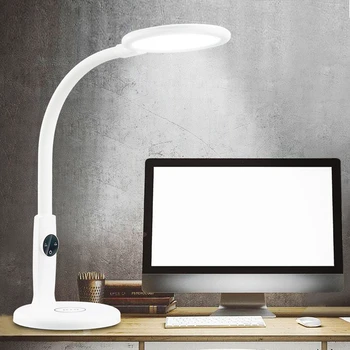 LED QI Bezdrôtové Nabíjanie Stolná Lampa Dotyk Stolové Lampy Pre Obývacia Izba Gooseneck Ploche Skladacie Stmievanie Svetla na Čítanie Knihy