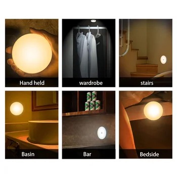 LED Senzor Pohybu, Nočné Svetlo USB Nabíjateľné Spálňa Nástenné Svietidlo Schody Telo Svetelný Senzor Lampa Ночники Skrinky Nočné Osvetlenie