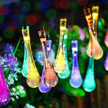 LED Solárne, vianočné osvetlenie vonkajšie 4.5 Vody V Dorp loptu string teplé Nový Rok garland dovolenku svadobné party dekoratívne osvetlenie