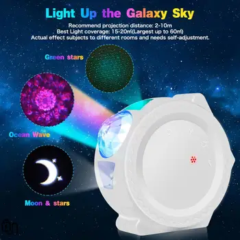 LED Star Projektor Nočné Svetlo Starý Sky Galaxy Projektor Tichom Mávali Hmlovina Mesiac Noc Čítanie pre Deti Milenca Vianočné Darčeky