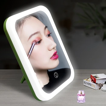 Led Svetlo Zrkadlo Dotykový Displej Interné Nabíjateľné Batérie, Led Denné Svetlo Make-Up Zrkadlo Destop Make-Up Prenosné Ručné Zrkadlo Na Líčenie