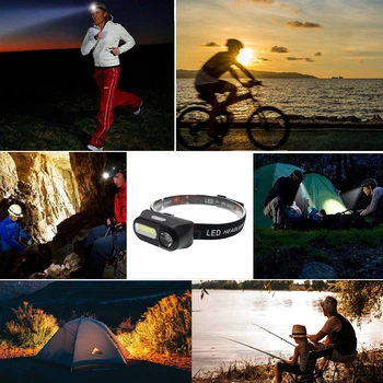 LED Svetlomet Prenosný mini XPE+COB LED Svetlomety, USB nabíjanie Nabíjateľných 18650 Nepremokavé camping outdoor Baterka