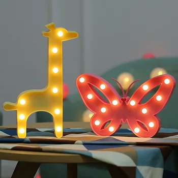 LED Tabuľka Nočné Svetlo Zvierat Stan Star Srdce Flamingo Ananás Vianočné Coconut Tree Home Party Dekorácie 3D Stolná Lampa