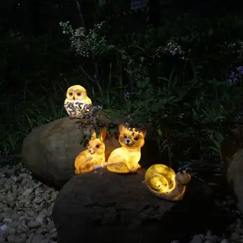 LED Vodotesný Králik Slimák Psa Sova Solárne Lampy Krajiny Ornament Cartoon Zvierat Nočné Svetlo Pre Domov, Záhradu Dekor