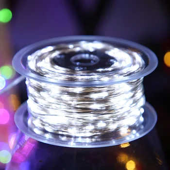 LED Víla Garland 20/50/100M Vonkajšie Nepremokavé String Svetlá EÚ Plug Osem Funkčné Režimy Rozprávkových Svetiel Vianočné Svadobné Party