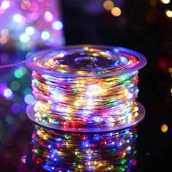 LED Víla Garland 20/50/100M Vonkajšie Nepremokavé String Svetlá EÚ Plug Osem Funkčné Režimy Rozprávkových Svetiel Vianočné Svadobné Party