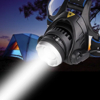 LED Zoomovateľnom Zameranie Svetlomet Svetlometov 3 Režimy XML-T6 3800lm Vedúci Pochodeň Baterka Rybolovu, Poľovníctvo čelová Lampa Používať 4 * AA Batérie