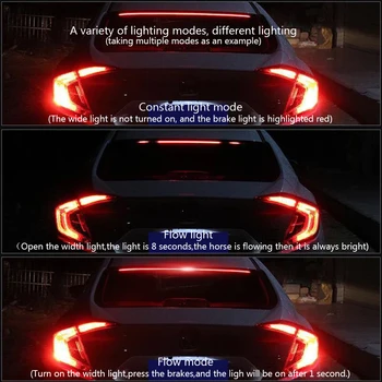 LEEPEE Auto Brzdové Svetlo Vysoký Mount Brzda Stop Lampa 90 cm Flexibilné LED Pásky Bezpečnosť Jazdy Lampa Varovný Signál, Svetlo Auto-styling