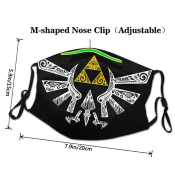 Legend Of Zelda Zelda Hyrule Znak tvár maskes DIY masque adulte lavable umývateľný opakovane tvár masku deti