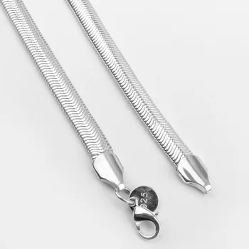 LEKANI 925 Sterling Silver Náramky 6 mm Mäkké Had Kosti Reťazca 20 cm Náramky, Prívesky Pre Mužov a Ženy Šperky pulsera