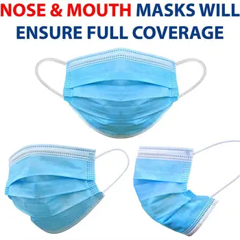 Lekárske Masku, Jednorazové Netkaných 3Ply Filter Maska na Ústa, Tvár Masku Mondmasker Prachu, Ochranné Priedušná Earloops Chirurgické Masky