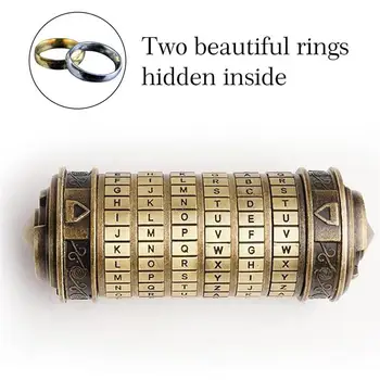 Leonardo Da Vinciho Kód Hračky Kovové Cryptex Zámky Svadobné Valentína Darček List Heslo Uniknúť Komora Rekvizity 2 Zadarmo Krúžky