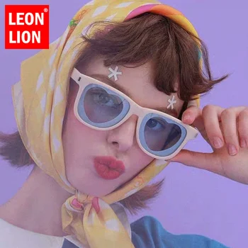 LeonLion Námestie Retro slnečné Okuliare Ženy, Srdce Okuliare pre Ženy/Mužov 2021 Luxusné Značky Okuliare Ženy Zrkadlo Gafas De Sol Mujer