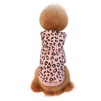 Leopardí Pes Náter Klasického Kapucí Fleece Kabát Teplé Oblečenie Pre Psy, Kostým Pre Jeseň A Zimu Pet Bunda Domáce Oblečenie