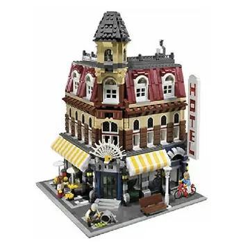 Lepins tvorca expert 15002 stavebné bloky Architektúry domu hračky tehál Kaviareň v Rohu 10182 kráľ 84002 Vianočný darček