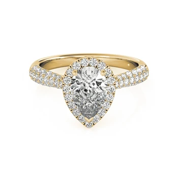 LESF 925 Sterling Silver Luxusný 2 Carat Sona Simulované Diamond Snubné Prstene Pre Ženy Zásnubný Prsteň