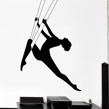 Letecké Jogy Stenu Odtlačkový Anti-Gravitačné Zen Gymnastické Dievča Šport Vinyl Okno Nálepky Yoga Studio Dievčatá, Izba Dekor Interiéru Umenie E812