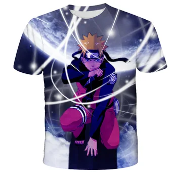 Letné 3D Deti T-shirt Naruto Krátky rukáv anime Tričko Ulici Kostým Hip-hop Kostým pre Chlapcov a dievčatá 4 až 14 rokov T-shirt topy