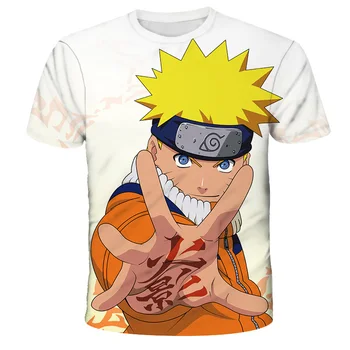 Letné 3D Deti T-shirt Naruto Krátky rukáv anime Tričko Ulici Kostým Hip-hop Kostým pre Chlapcov a dievčatá 4 až 14 rokov T-shirt topy