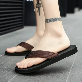 Letné British Flip Flops Mužov kórejský Papuče Muž Nosenie Non-Slip Klipy Ťažné Pláže Topánky Príliv Byt So Bežné Sandále
