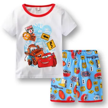 Letné Cartoon Pixar Cars McQueen Mrazené Pyžamo Deti Oblečenie Set Sa Deti Bežné Chlapci Dievča Sleepwear Spiderman Pyžamá Pijamas