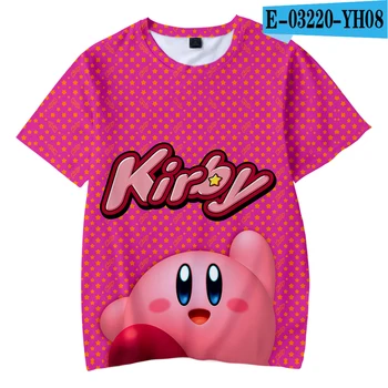 Letné Deti Bežné t-shirt Kirby 3D Deti t tričko Karikatúra Roztomilý Harajuku Kirby Módne Chlapec Dievča Pop Top 3D Deti Krátky Rukáv