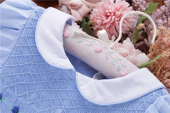 Letné dievčenské šaty obyčajný smocked ručne vyrobené deti šaty flower dlhé bavlnené detské oblečenie C191122575