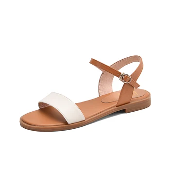 Letné dámske Dámy Rómov Ploché Zmiešané Farby Sandále Ležérne Topánky ženy sandále originálne kožené topánky ženy lete