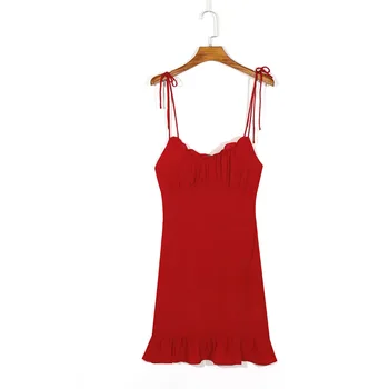 Letné dámske šaty bežné farbou rozstrapatené dekoratívne slim šaty Vestidos
