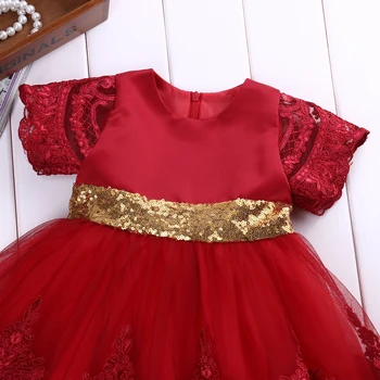 Letné Flitrami čipky tutu šaty Dieťa Dieťa Dievča Narodeniny Svadobný Sprievod Strany Princezná Čipky Tutu Kvetinové Šaty