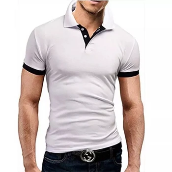Letné krátke rukáv tričko pánske Klope módne bežné slim fit priedušná business pánske tričko poio