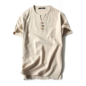 Letné Mužov T Shirt 3 Tlačidlo Slim Voľné Najnovšie Krátke Tričká Oblečenie Mužov V Krku Bežné T-Shirt 2021 Veľké Veľkosti 8XL 9XL Top Čaj