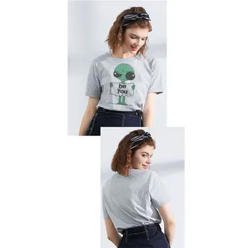 Letné Nové Harajuku Vtipné Ženy Tričko Cudzie Tlač Krátky Rukáv Topy & Tees Módne Bežné Tričko Ženy Oblečenie T-shirts
