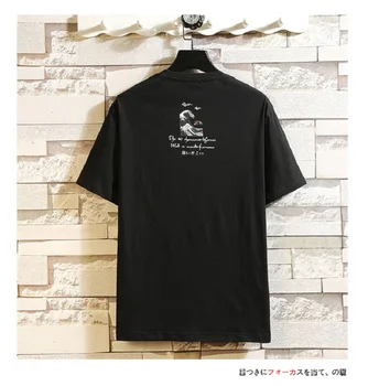 Letné nové módne muž Čínsky štýl kapor striekajúcej fashion T-shirt tlač tenké mládež veľké veľkosť krátke rukáv Tričko topy