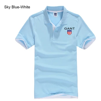 Letné nové oblečenie pre mužov značky mužov multi-farebné voliteľné príležitostné športové voľné bavlna-krátke rukávy klope jednofarebné tričko