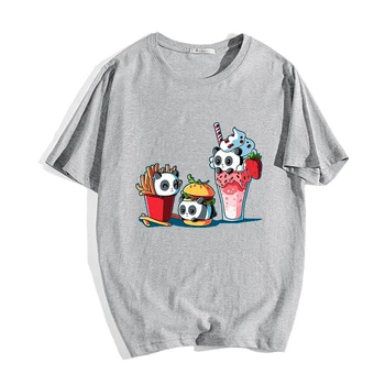 Letné Panda Tlač, T Košele 2020 Nové pre Ženy Cartoon Bežné tričko Lady Krátky Rukáv Roztomilý Topy 90. rokov Tees Tričko Ženské Oblečenie