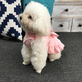 Letné pet oblečenie pre psa sukne roztomilý módne bowknot vesta podväzky malý pes teddy bear, bradáče princezná šaty