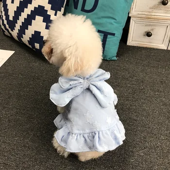 Letné pet oblečenie pre psa sukne roztomilý módne bowknot vesta podväzky malý pes teddy bear, bradáče princezná šaty