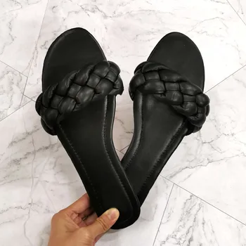 Letné Sandále Ženy Pláže Topánky Ploché Dno Mimo Listov Vonkajšie Žena Plážové Sandále Čierne Módny Návrhár Sandále