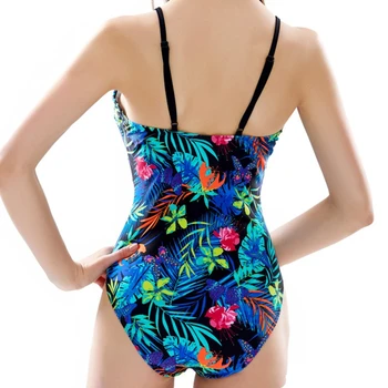 Letné Slim Fit Tlač Jednodielne Plavky Zatvorené Ženské Plavky S Push Up Plávanie Telo Plavky Ženy Plávať Bather Beach Bazén